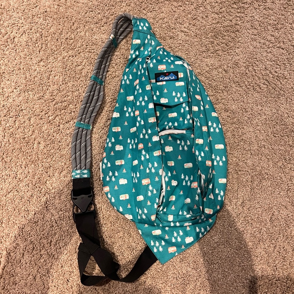 Kavu bag, with campers and trees